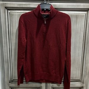Banana Republic Men's Burgundy Zip-Up Sweater